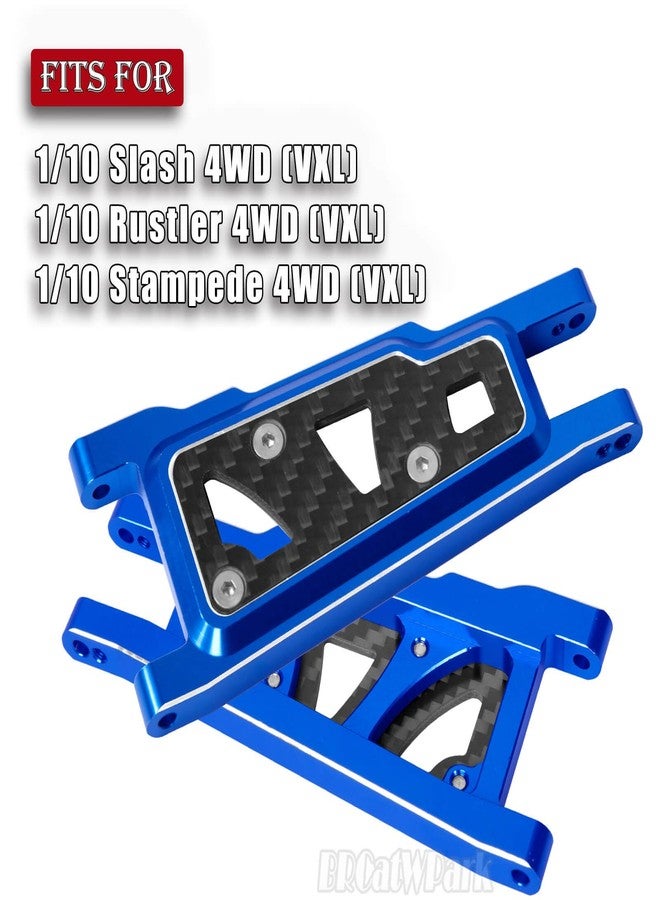 أذرع تعليق BRCatWPark RC، قطع غيار مُحسّنة لسيارات Slash 4X4 VXL/Rustler 4X4 VXL/Stampede 4WD VXL بمقياس 1/10، 4 قطع من أذرع التعليق المصنوعة من سبائك الألومنيوم، لون أزرق داكن - Image 2